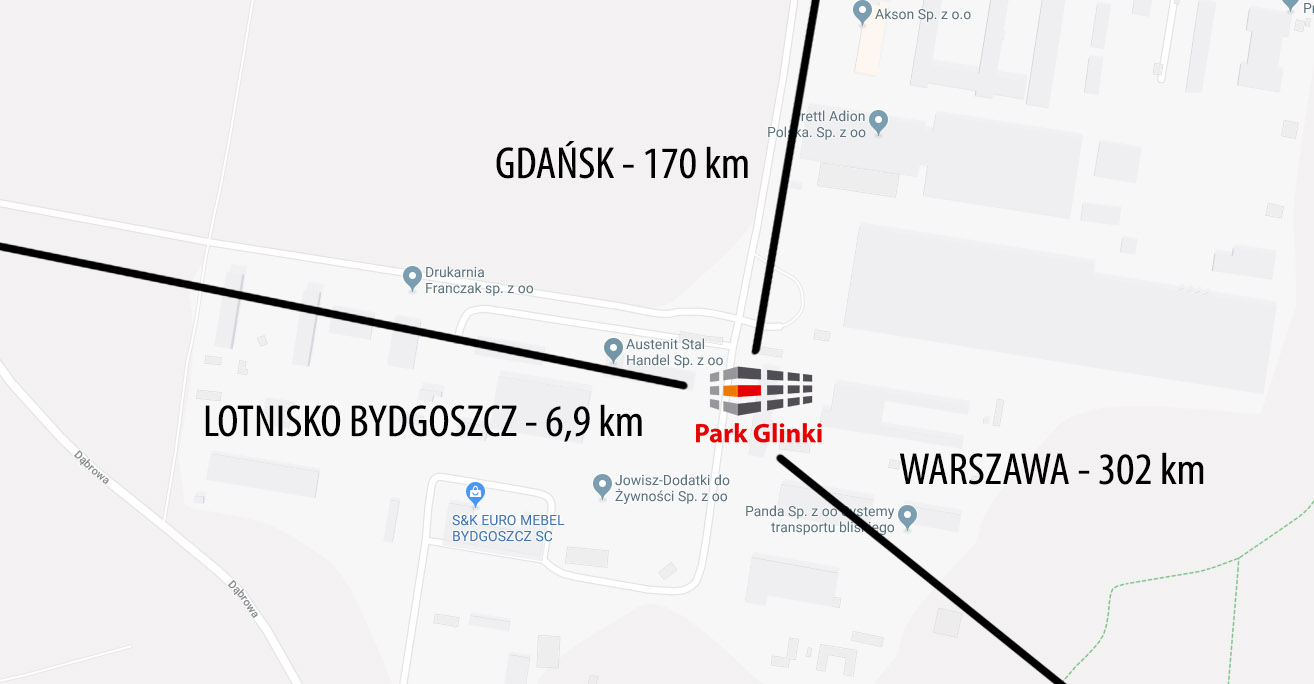 Mapa dojazdu PARK GLINKI